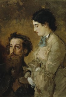 Sculptor Reinhold Begas with his wife Margarethe, 1869-1870. Creator: Anton Romako.