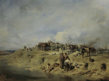 Bivouac of Russian soldiers, 1852. Creator: August von Pettenkofen.