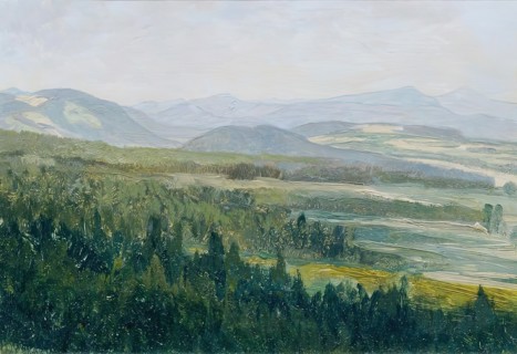 Bohemian low mountain range (from the folder "16 views of Czech landscapes 'Ceská krajina'"), 1902. Creator: Ferdinand Engelmuller.