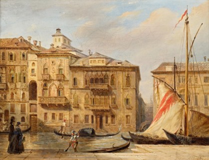 The Grand Canal in Venice, 1850. Creator: Franz Alt.