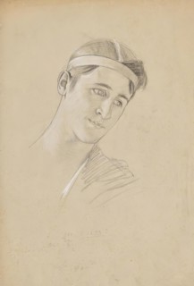 Head study of Achilles, c1892/1893. Creator: Franz von Matsch.