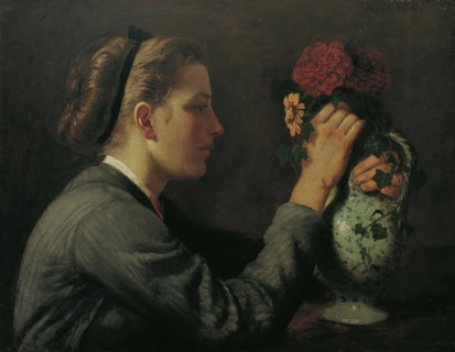 Agathe Thoma, the artist’s sister, c1868. Creator: Hans Thoma.