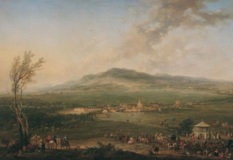 Laxenburg from the Lusthaus on the Hanawiese towards Mödling, 1758. Creator: Johann Christian Brand.