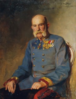 Emperor Franz Joseph I in the service uniform of an Austrian field marshal, 1914. Creator: John Quincy Adams.