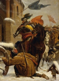 Johann de Werth 's raid on Tuttlingen in 1643, 1866. Creator: Carl von Blaas.