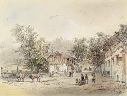 Dairy near Vienna, 1870. Creator: Ludwig Czerny.