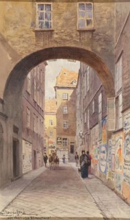 Backstreet in Vienna, 1894. Creator: Ludwig Hans Fischer.