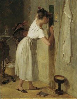 The eavesdropper, 1833. Creator: Peter Fendi.