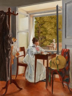 Marie Krafft at the desk, 1828-1834. Creator: Johann Peter Krafft.