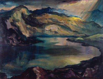 Mountain lake, 1925. Creator: Richard Harlfinger.