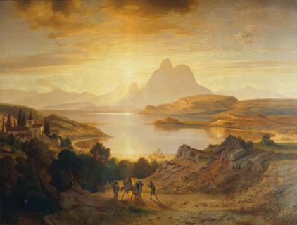 Lake Lugano, 1868. Creator: Albert Zimmermann.