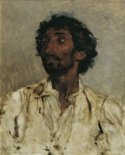 Half-length portrait of a gypsy, 1860/1870. Creator: August von Pettenkofen.