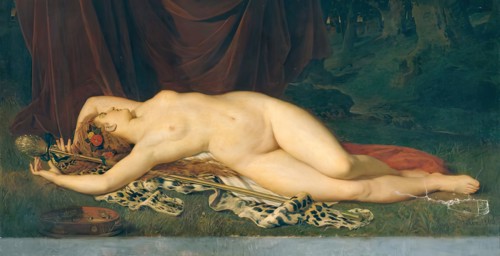 Sleeping Bacchante, 1868. Creator: Eugen Felix.