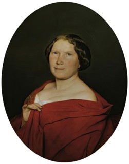 Woman with salmon red cape, 1861. Creator: Ferdinand Georg Waldmuller.