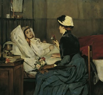 The bedside visit, 1883. Creator: Ferry Beraton.