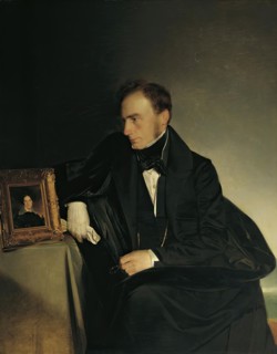The painter Franz Wipplinger, looking at the miniature portrait of his deceased sister, 1833. Creator: Franz Eybl.