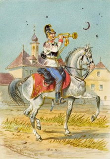 Soldier on horseback, undated. Creator: Franz Gerasch.