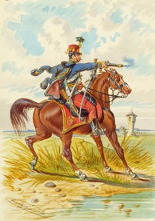 Soldier on horseback, undated. Creator: Franz Gerasch.