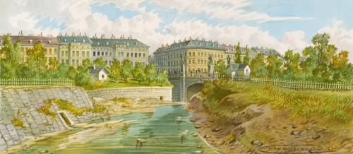 The Elisabeth Bridge over the Vienna River, undated. Creator: Franz Gerasch.