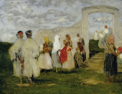 Going to church in Lundenburg, 1885. Creator: Franz Rumpler.