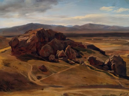 Mountain landscape near Athens (The "Areopagus"), 1854. Creator: Josef Hoffmann.