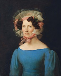 Lady in blue dress, 1827. Creator: Leopold Kupelwieser.