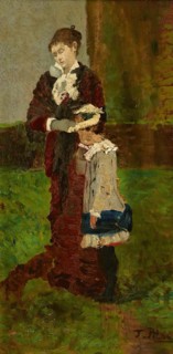 Lady with Child, 1881. Creator: Tina Blau.