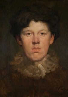Boy with neck ruff, 1871. Creator: Wilhelm Trübner.