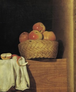 Still life with apple basket, 1754. Creator: Anna Maria Punz.