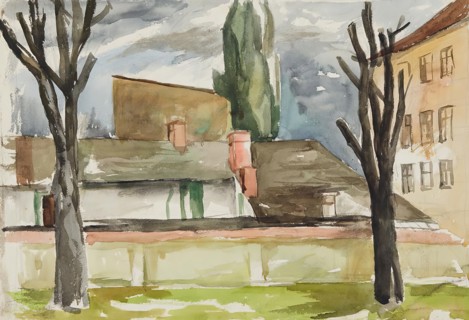 Backyard, 1943. Creator: Anny Dollschein.