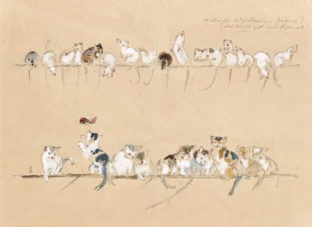 Mice and cats, undated. (c1860s) Creator: Anton Hartinger.