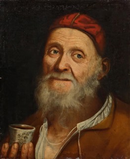 Old man with coffee mug, 1720/1740. Creator: Balthasar Denner.