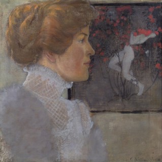 Portrait of a lady, 1909. Creator: Carola Nahowska.