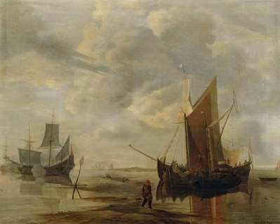 Seascape (copy after Jan van de Capelle), 1900. Creator: Lotte Sykora.