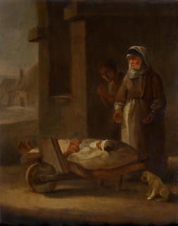 Patient transport on wheelbarrow, 1670/1720 (?). Creator: Unknown.