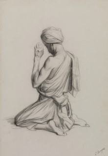 Arab Kneeling in Prayer, c1883. Creator: Charles Bargue.