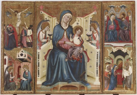 Virgin and Child, with the Crucifixion and the Annunciation, and the Coronation of..., c1340-1348. Creator: Unknown.