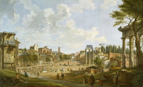 View of the Roman Forum, 1747. Creator: Giovanni Paolo Panini.