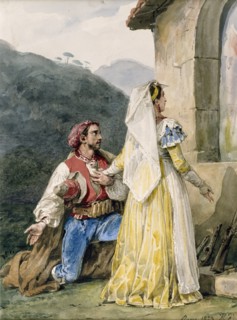 Italian Peasants at a Shrine, 1829. Creator: Emile Jean-Horace Vernet.