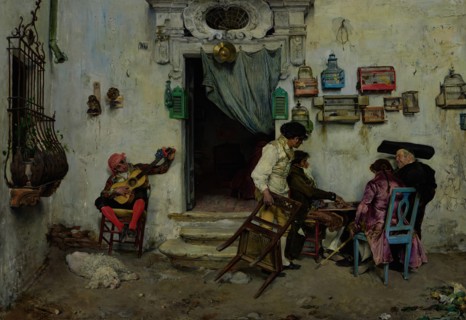 Figaro's Shop, 1875. Creator: Jose Jimenez Aranda.
