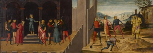 The Story of Susanna: The Trial and Stoning of the Elders, c1500. Creator: Master of Apollo and Daphne.