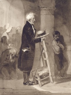 Old Man Before a Prie-Dieu, 1832. Creator: Nicolas-Toussaint Charlet.