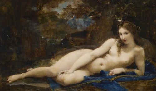 Diana Reposing, c1859. Creator: Paul-Jacques-Aime Baudry.