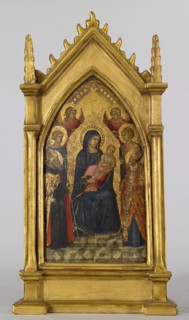 Virgin and Child with Saints Augustine, Nicholas (?), Catherine (?), Lucy, and Angels, c1340-1345. Creator: Pietro Lorenzetti.