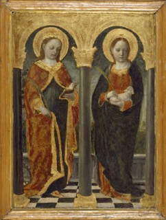 Saint Catherine of Alexandria and Saint Agnes, c1460. Creator: Vincenzo Foppa.