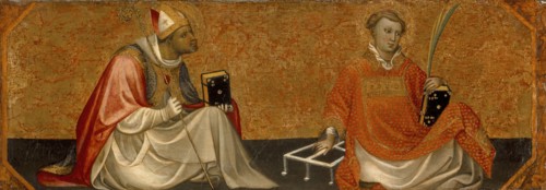 A Bishop Saint and Saint Lawrence, between c1404 and c1407. Creator: Gherardo di Jacopo.