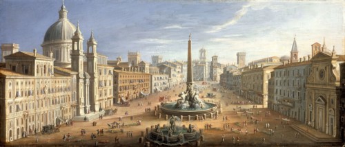 A view of the Piazza Navona, Rome, c1730. Creator: Hendrik Frans van Lint.