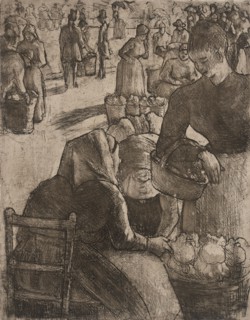 Marché aux Legumes à Pointoise, 1891. Creator: Camille Pissarro.