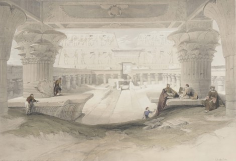 Portico of Temple of Edfu, 1847. Creator: David Roberts.