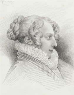 Profile Portrait of Mlle. Eglé Legé, 1824. Creator: Eugene Deveria.